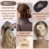 12 Pack Flat Hair Clips for Women-3 Styles Matte Neutral Flat Claw Clips, Black, Blonde,Light Brown & Dark Brown, French Duckbill Styling Accessories (Matte Neutral-2) view 4