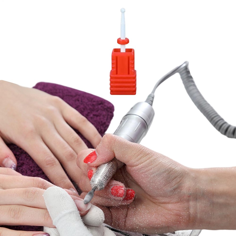 Ceramic Nail Drill Bits | Ceramic Nail Drill Bits with Dust-proof Containers | for Nails Electric Manicure Head Replacement, Professional Rotary Burr Head Cuticle Clean File