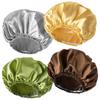 4 PCS Shower Cap for Women, Elastic and Reusable Bath Caps, Double Layers Shower Caps Reusable Waterproof, Bathing Shower Caps, Environmental Bath Hair Protection Cap -Gold+Green+Silver Gray+Brown view 1