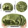 4 PCS Shower Cap for Women, Elastic and Reusable Bath Caps, Double Layers Shower Caps Reusable Waterproof, Bathing Shower Caps, Environmental Bath Hair Protection Cap -Gold+Green+Silver Gray+Brown view 4