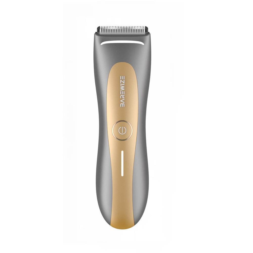 COSYHERO Body Hair Trimmer for Men, Pubic Hair Trimmer, Waterproof, USB-C Rechargeable, LED Light, Replaceable Blade (BV1 - Gold)