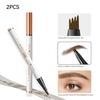 2 Pcs Microblading Eyebrow Pen, 2025 Upgraded 3D Waterproof 4-Tip Eyebrow Pencil, Natural Makeup Long-Lasting Fine Stroke Magic Eyebrow Pencil for Women Stay on All Day (Dark Brown(2 Pcs)) view 3