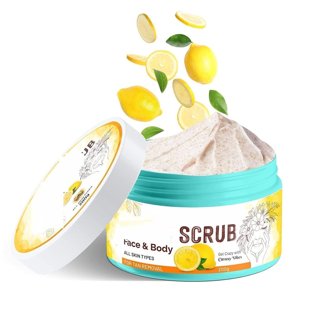 Body Polishing Scrub Reduces Cellulite And Tan Removal | Scrub For Face & Body Skin Brightening, Blackhead Remover, Tan Removal, Dirt Removal From Neck, Knees, Elbows - 200 gm