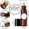 10ml Premium Empty Refillable Reusable Roll on Glass Set of 3, Black Cap view 2