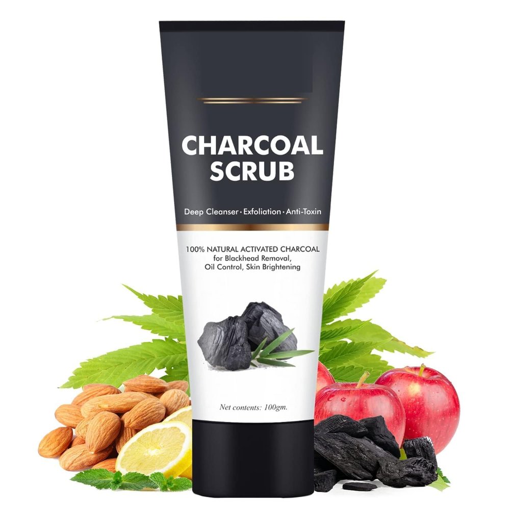 Charcoal Face Scrub For Men & Women For Glowing & Oily, 100 gm (Pack of 1)