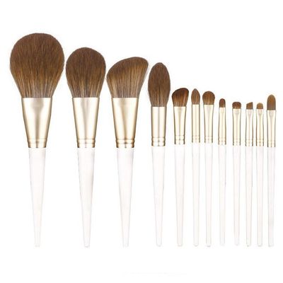 12pcs White Makeup Brushes Set Quick Dry Bristles Super Soft Loose Powder Blush