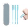 2 in 1 Nasal Hair Cutter, Double Sided Nose Hair Trimmer for Men Women, 360 Rotating Nose Hair Knife with Ear Picker, for Home Travel Essentials (Blue, 3pcs) view 1
