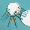 10pcs Cracked Wood Handle Makeup Brush Set Foundation Eye Loose Powder view 3