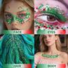 Christmas Body Glitter Stick, Red Green and White Face Glitter Accessories, Waterproof Face Hair Glitter Makeup, Christmas Glitter Makeup for Kids and Women view 3