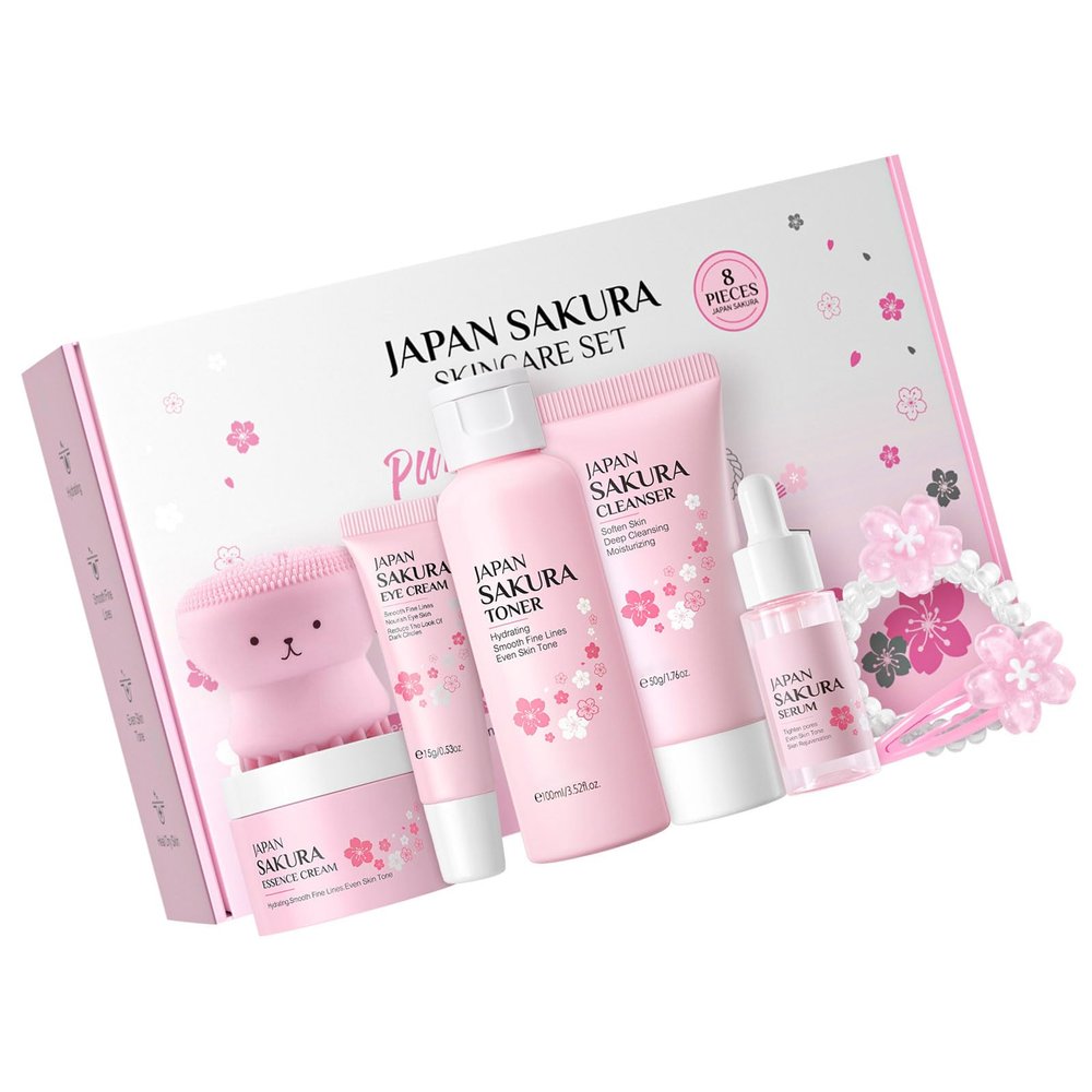 8x/Set Flower Skincare Present With Cleanser Eye Cream Product Moisturizing