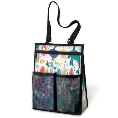 Ourtheme Cute Ocean Animals Portable Shower Bag for Travel Gym Camp Beach Tote Shower Caddy Bags Hanging Toiletry Organizer for Bathroom Dorm Room Essentials