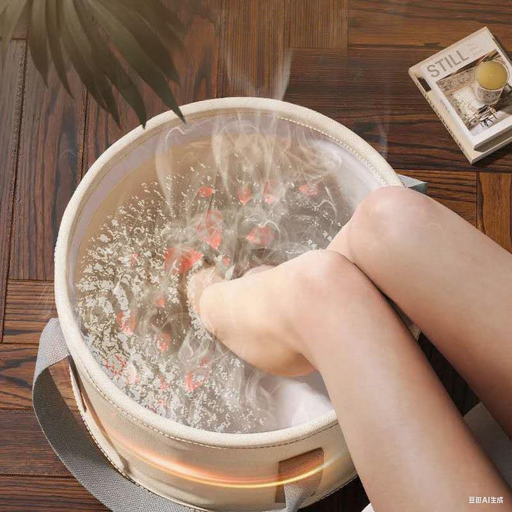 Foldable Foot Soaking Tub - Portable, Temperature Control, No Power Needed - PEVA & Odor-Free - for Men/Women, Home/Travel Use