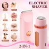 Bikini Trimmer for Women, Bikini Shaver with Dual Heads, Painless Body and Facial Hair Removal, Rechargeable Cordless Electric Razors for Face Chin Pubic Underarm Legs, IPX7 Waterproof, Pink (Pink) view 2