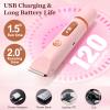 Bikini Trimmer for Women, Bikini Shaver with Dual Heads, Painless Body and Facial Hair Removal, Rechargeable Cordless Electric Razors for Face Chin Pubic Underarm Legs, IPX7 Waterproof, Pink (Pink) view 3