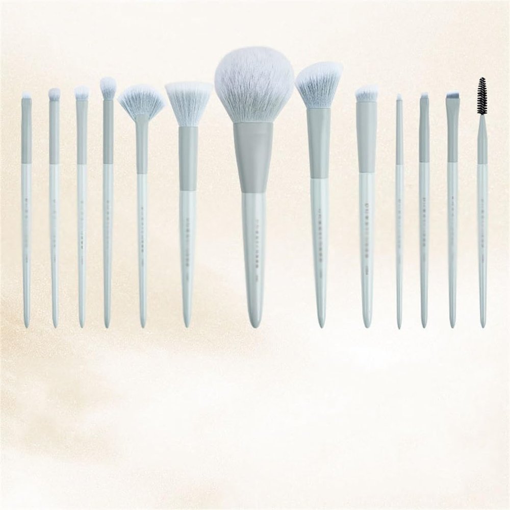 13pcs Long Pole Wooden Handle Makeup Brush Set Soft Hair Loose Powder Eyeshadow Blush Beauty Brushes