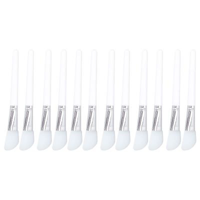 12pcs Silicone Face Brush, Facial Mud Applicator, DIY Cosmetic Tools with Soft Elastic Head, White Facial Brushes for Even Application, to and Hygienic
