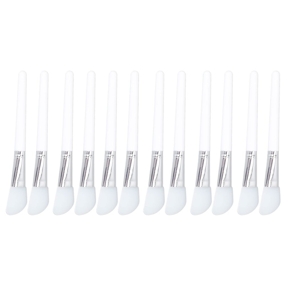 12pcs Silicone Face Brush, Facial Mud Applicator, DIY Cosmetic Tools with Soft Elastic Head, White Facial Brushes for Even Application, to and Hygienic