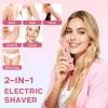 2 in 1 Bikini Trimmer for Women, Dual Head Electric Razor, IPX7 Waterproof Wet/Dry Use Women Electric Shaver, Painless Body Facial Hair Remover for Bikini Legs Arm Underarm view 2