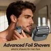 Foil Shavers for Men - Mini Electric Razor with 3 Floating Blades, Smart LED Display, Traver Lock, IPX7 Waterproof Wet/Dry Shaving for Face & Beard, USB-C Fast Chage for Travel Home, Gift for Men view 2