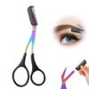 Eyebrow Trimmer Scissor, 2-in-1 Professional Eyebrow Scissors with Comb, Stainless Steel Precision Eyebrow Cutter Hair Removal Makeup Tool for Women and Men (Black) view 1