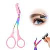Eyebrow Trimmer Scissor, 2-in-1 Professional Eyebrow Scissors with Comb, Stainless Steel Precision Eyebrow Cutter Hair Removal Makeup Tool for Women and Men (Pink) view 1