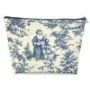 LRWHDFW Blue Chinoiserie Christmas Santa Makeup Bag Gifts for Women, Toile de Jouy French Country Christmas Cosmetic Bag, Grandmillennial Xmas Zipper Makeup Pouch Travel Toiletry Bag view 1