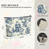 LRWHDFW Blue Chinoiserie Christmas Santa Makeup Bag Gifts for Women, Toile de Jouy French Country Christmas Cosmetic Bag, Grandmillennial Xmas Zipper Makeup Pouch Travel Toiletry Bag view 4