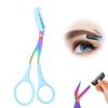 Eyebrow Trimmer Scissor, 2-in-1 Professional Eyebrow Scissors with Comb, Stainless Steel Precision Eyebrow Cutter Hair Removal Makeup Tool for Women and Men (Blue) view 1