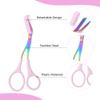 Eyebrow Trimmer Scissor, 2-in-1 Professional Eyebrow Scissors with Comb, Stainless Steel Precision Eyebrow Cutter Hair Removal Makeup Tool for Women and Men (Blue) view 3