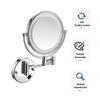 Wall Mounted Makeup Mirror with Lights,Double Sided 1X/10X Magnifying Vanity Mirror with Push Button Switch,360 Swivel Design, Extendable and Folding Arm - for Men and Women view 2