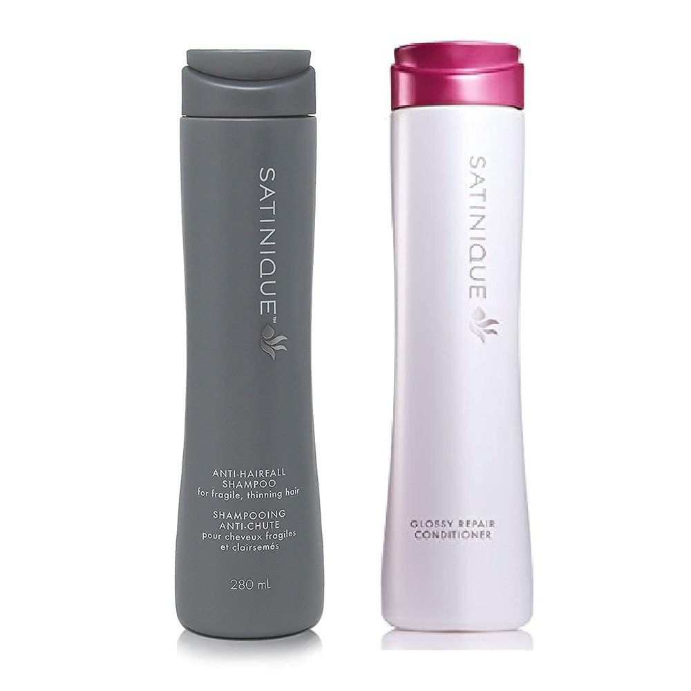 Anti-Hairfall Shampoo and Glossy Repair Conditioner Set, Gray and White, 280ml, Pack of 1 shampoo