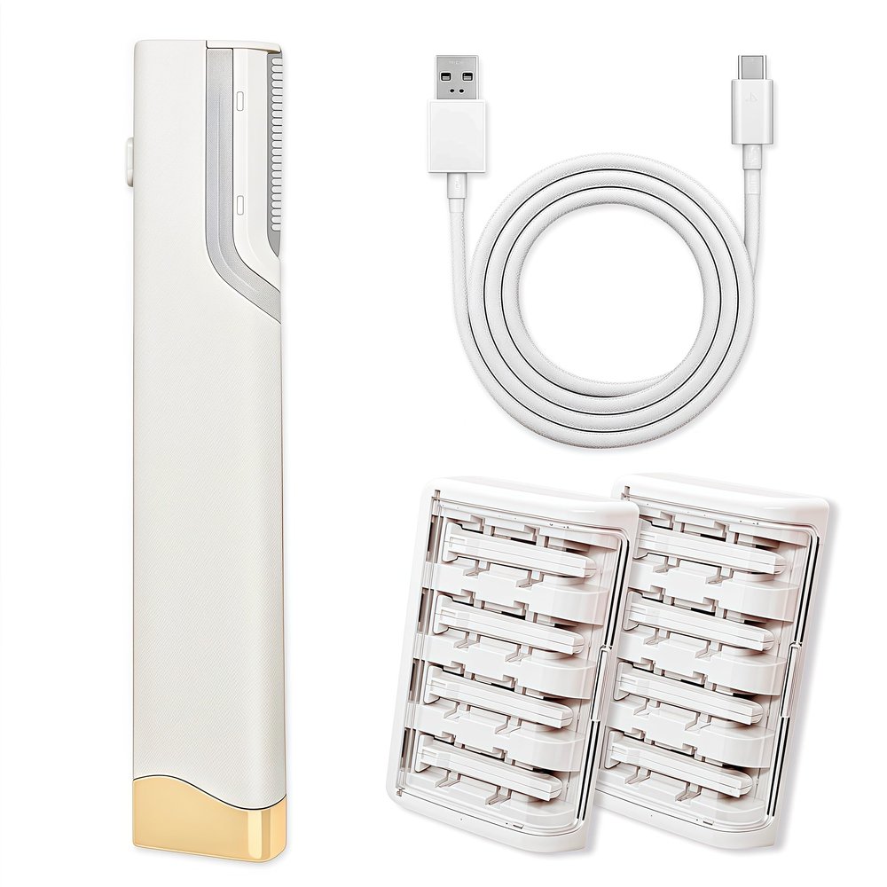 Aviowis Sonic Smooth Dermaplane for Women Face, Razor 9 Refill Packs Dermablades Facial Lips Peach-Toned Hair Removal Exfoliation dermaplaning