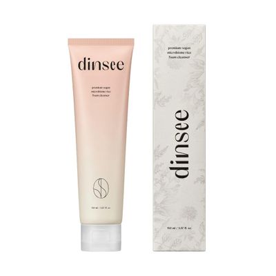 DINSEE Premium Vegan Microbiome Rice Foam Cleanser | Gentle Hydrating Face Wash for Sensitive Skin, Deep Cleanse, Glow, Even Tone, Smooth Skin Texture, Pore & Sebum Control | 150ml / 5.07fl.oz