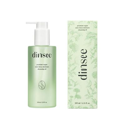 DINSEE Vegan Snow Lotus Hyaluronic Cleansing Oil- Gentle Makeup Remover for Face, Lightweight Oil Cleanser for Daily Use, Removes Makeup and Impurities, 200ml / 6.76 fl oz