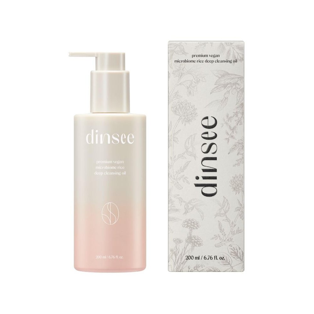 DINSEE Premium Vegan Microbiome Rice Deep Cleansing Oil | Gentle Makeup Remover, Glow & Even Tone, Sebum Control, Hydrating Face Cleanser | 200ml / 6.76 fl.oz
