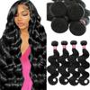 12A Body Wave Bundles Human Hair 16 18 20 22 Inch Human Hair Bundles 100% Unprocessed Brazilian Virgin Hair 4 Bundles Human Hair Body Wave Human Hair Extensions Bundles Human Hair Natural Black view 1
