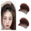 2PCS Womens Soft Sponge Foam Hair Comb Base Bump Up Volume Inserts Do Beehive Hair Stick Bun Maker Braid Tool Hair Styling Accessories (Brown, Large) view 3