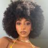 Afro Curly wig Glueless wear and go Afro Wig, Natural Black, Large Volume, Human Hair 8 inch view 1