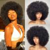 Afro Curly wig Glueless wear and go Afro Wig, Natural Black, Large Volume, Human Hair 8 inch view 2