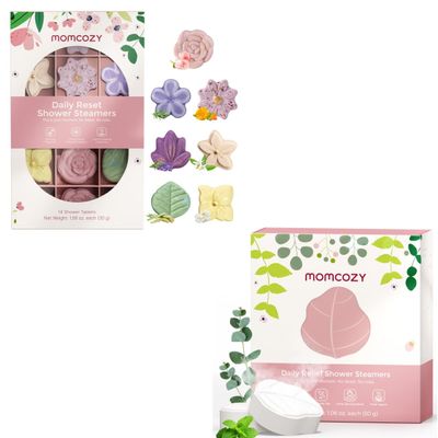 Momcozy Shower Steamers Floral Scents & Momcozy Shower Steamers Eucalyptus Leaf Shape