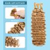Honey Blonde Human Braiding Hair 3 Bundles 150g 20 inch Blonde Deep Wave Bulk Human Hair for Braiding No Weft Curly Bundles for Women view 2