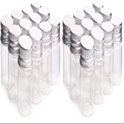 12 Pcs Empty Clear Glass Bottles with Screw Aluminum Cap Mini Container Jars for Essential Oil Powders Cream Ointments Grease Cosmetic Makeup Sample(15ml) (Pack of 2)