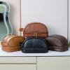 RBGDLPDFVN Men's Leather Makeup Bag Large Capacity Storage Travel Toiletry Bag(Light brown) view 2