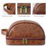 RBGDLPDFVN Men's Leather Makeup Bag Large Capacity Storage Travel Toiletry Bag(Light brown) view 4