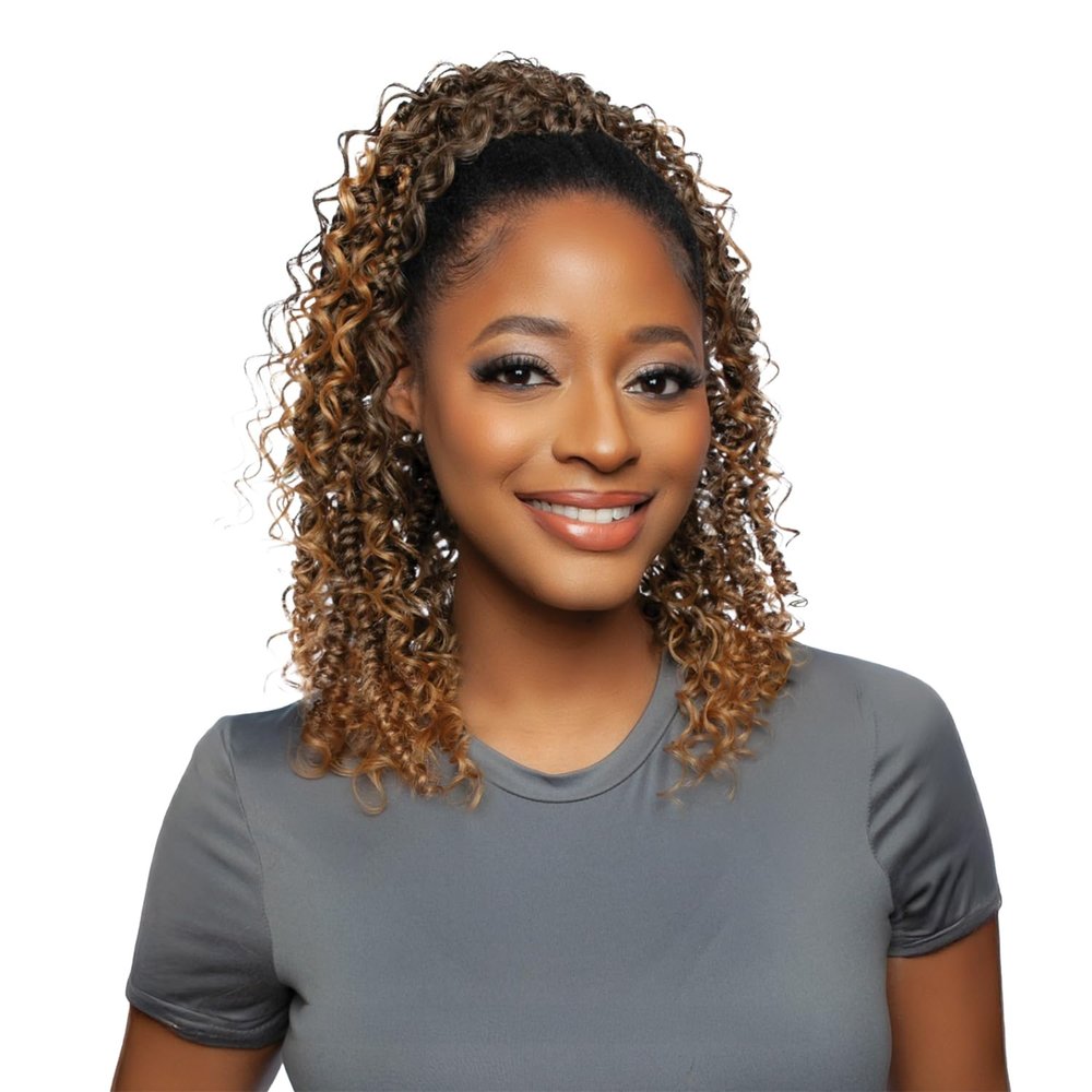 Mane Concept Human Hair Blend Drawstring Ponytail Brown Sugar Boho Passion Twist WNT 18" (Medium Brown 4)