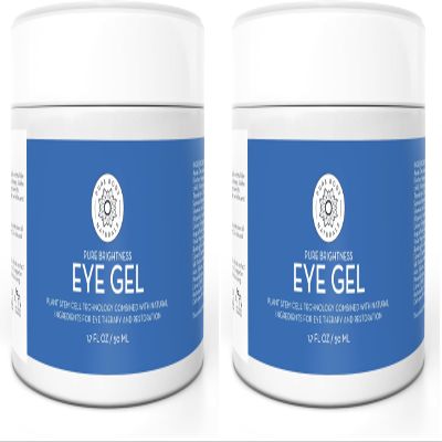 Pure Body Naturals Age-Defying Eye Gel for Wrinkles and Circles, Eye Cream for Under Eye Bag Treatment, 1.7 Fl. Ounce (Pack of 2)