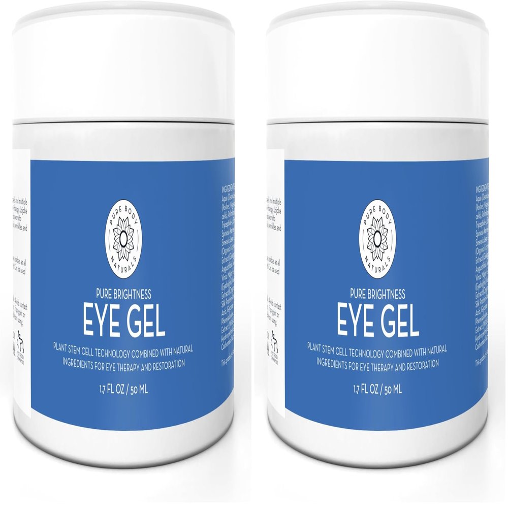 Pure Body Naturals Age-Defying Eye Gel for Wrinkles and Circles, Eye Cream for Under Eye Bag Treatment, 1.7 Fl. Ounce (Pack of 2)