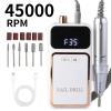 Professional 45000RPM Electric Portable Nail Drill Machine Rechargeable Low Noise Sander File for Manicure Salon Tool view 2