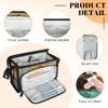 Adornori Highland Cow Wood Print Makeup Bag for Women Cosmetic Bags with Brush Compartment Toiletry Organizer Case for Traveling view 3