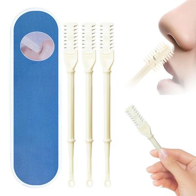 2025 Upgraded 2 in 1 Nasal Hair Cutter, Nostril Hair Remover Tool Double Sided Nose Hair Knife, Manual 360 Rotating Nose Hair Trimmer with Ear Digger for Men and Women (White, 3)